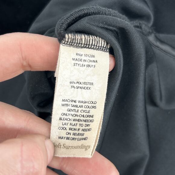 Soft Surroundings Tai Velvet Tunic Womens Size 2X XXL Black Mandarin Collar Chic - Picture 5 of 7